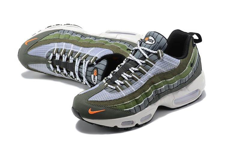 2021 Nike Air Max 95 Grey Green Orange Shoes - Click Image to Close